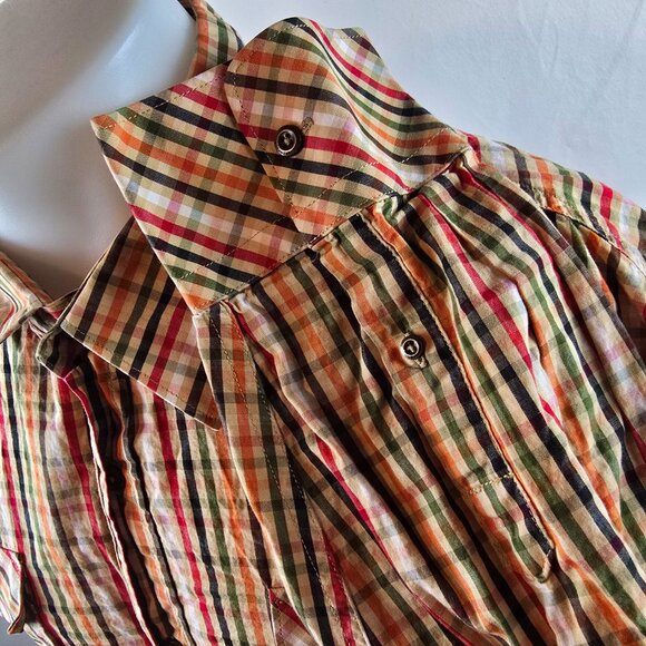 Rocawear Shirt Mens 3XL Plaid Button Up Logo Hip Hop Athletic Club Football 1509 - Picture 5 of 10